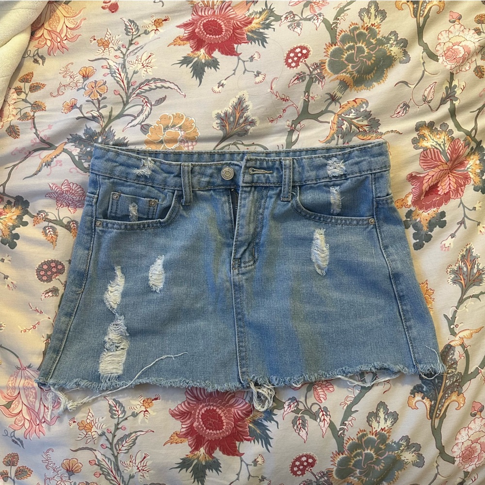 jean mini skirt